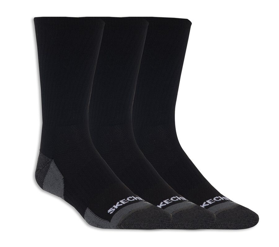 3er-Pack Halbe Frottee-Crew-Socken Schwarz Skechers