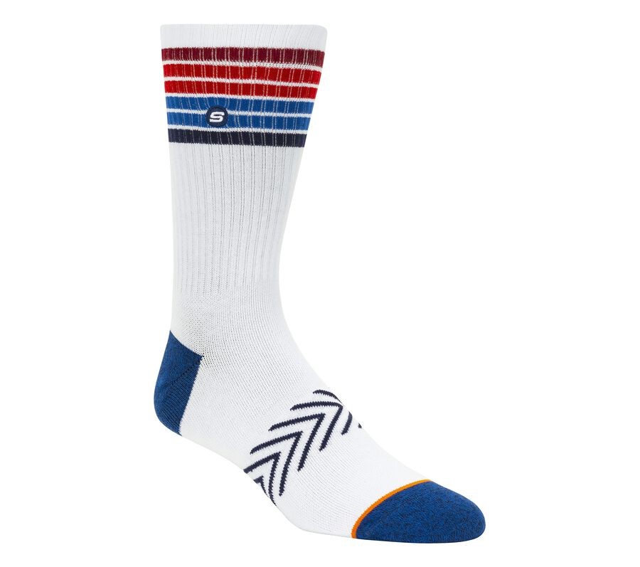 1 Packung Americana Stripe Crew Socken Weiß Skechers