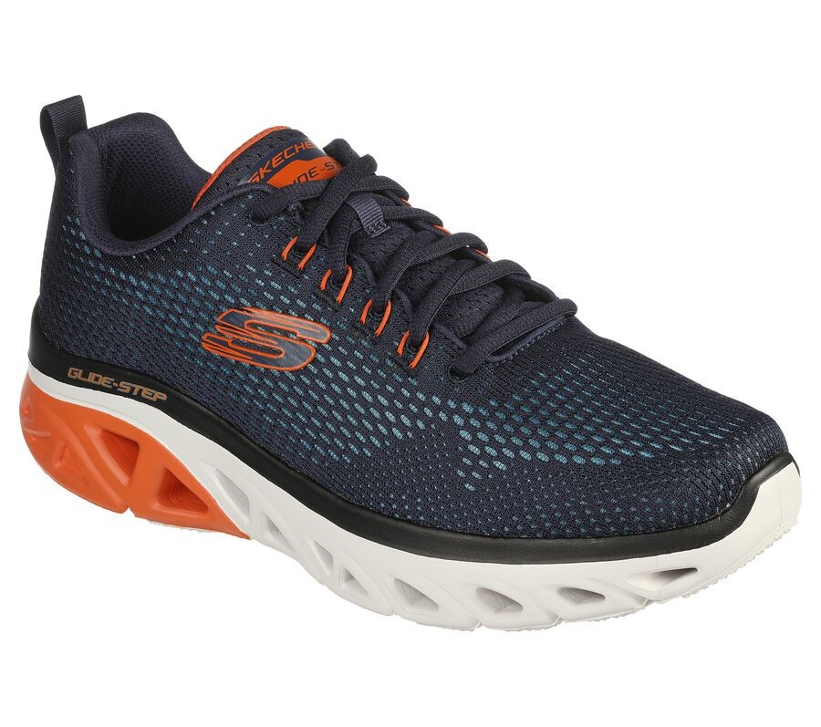 Glide-Step Sport Wave Heat Skechers Navy Orange