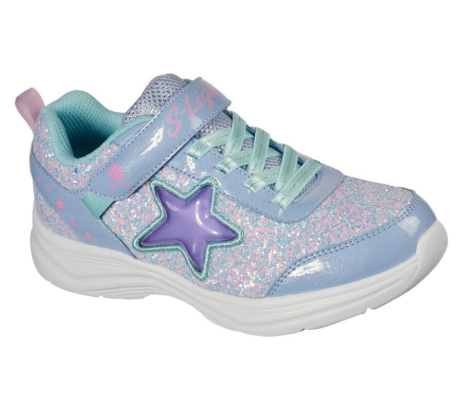 S Lights Glimmer Kicks Starlet Shine Lavendel Aqua Skechers