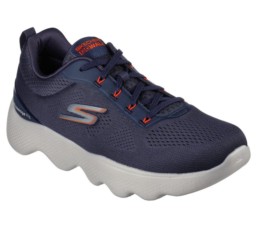 Go Walk Massage Fit Skechers Navy Orange